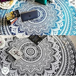 Set of Ombre Mandala Round Tapestry